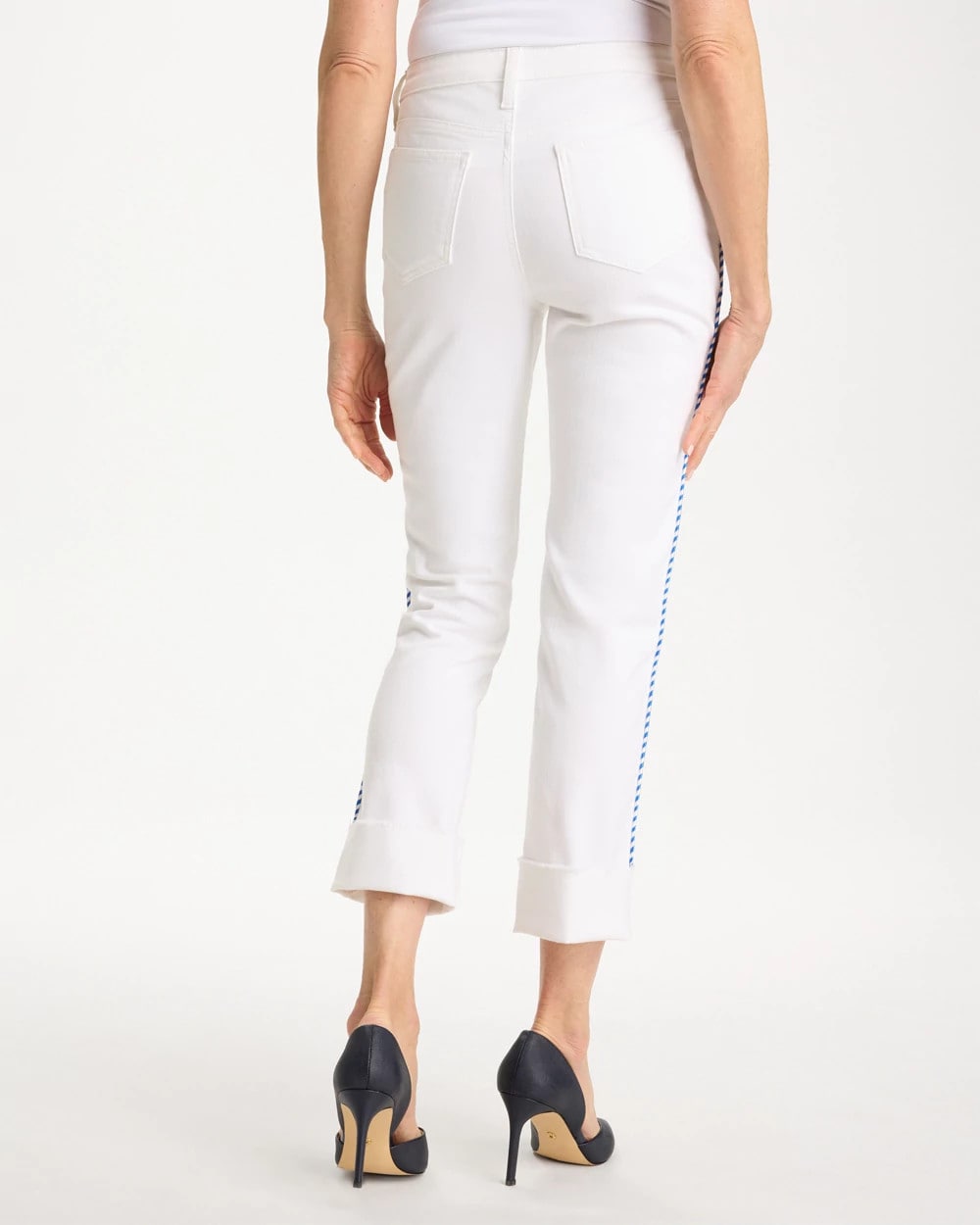 Chico's | Girlfriend Roll Cuff Crop Jeans/ Alabaster