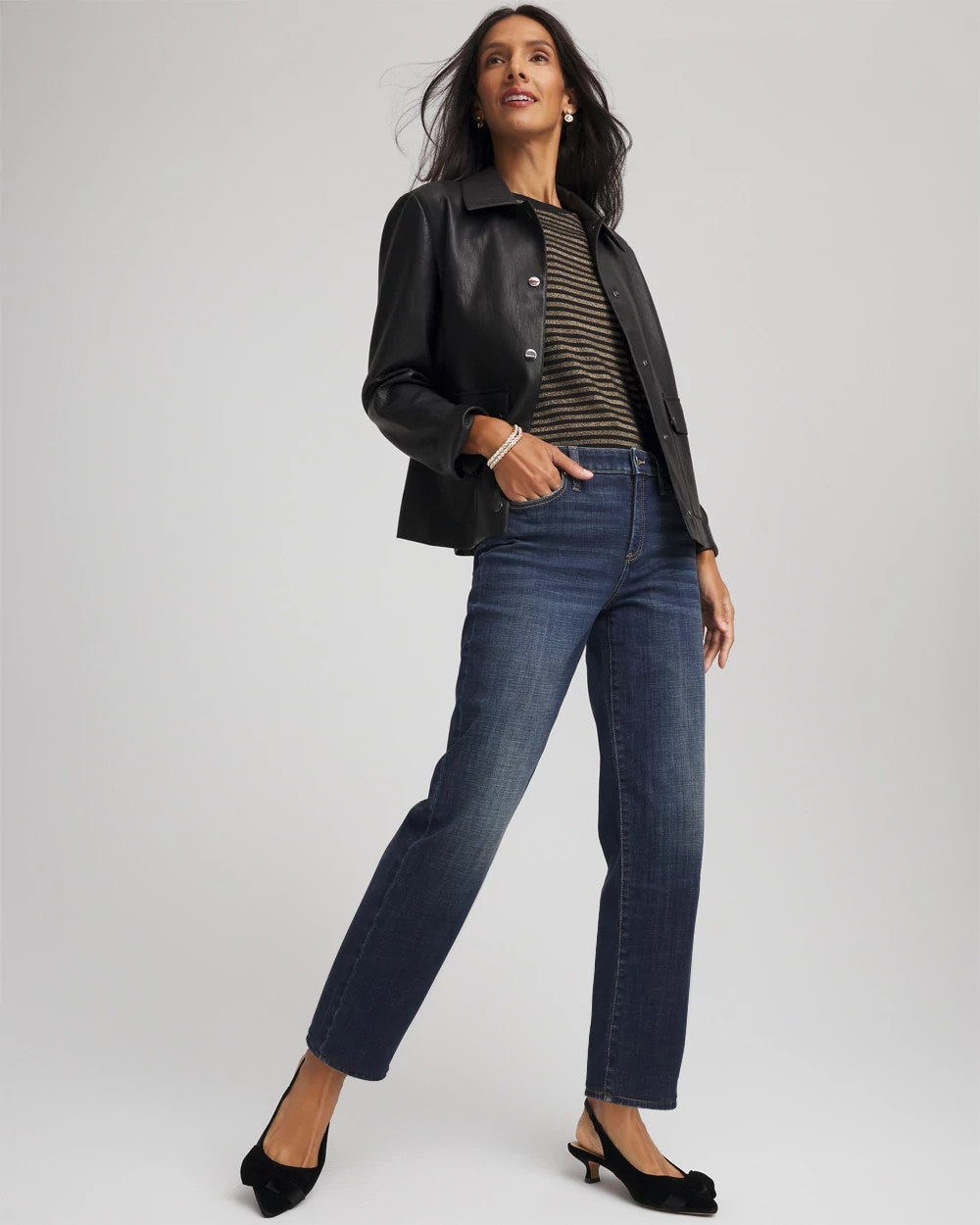 Chico's | Girlfriend Straight Ankle Jeans/ Flower Moon Indigo