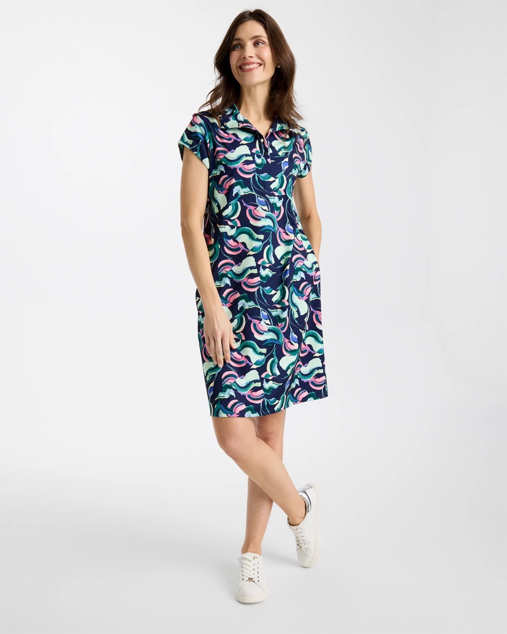 Chico's | Zenergy® UPF Blooms Polo Dress/ Blossom