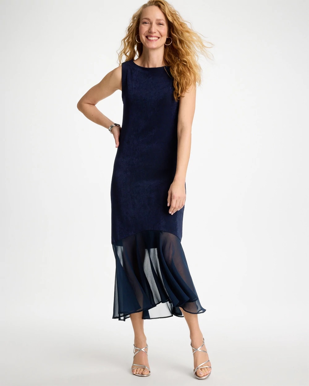 Chico's | Travelers™ Chiffon Hem Dress/ Travelers India Ink