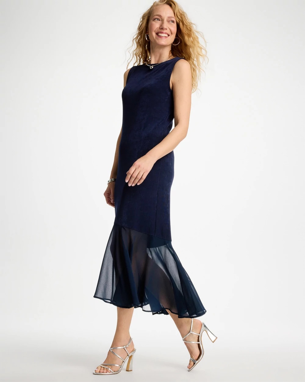 Chico's | Travelers™ Chiffon Hem Dress/ Travelers India Ink