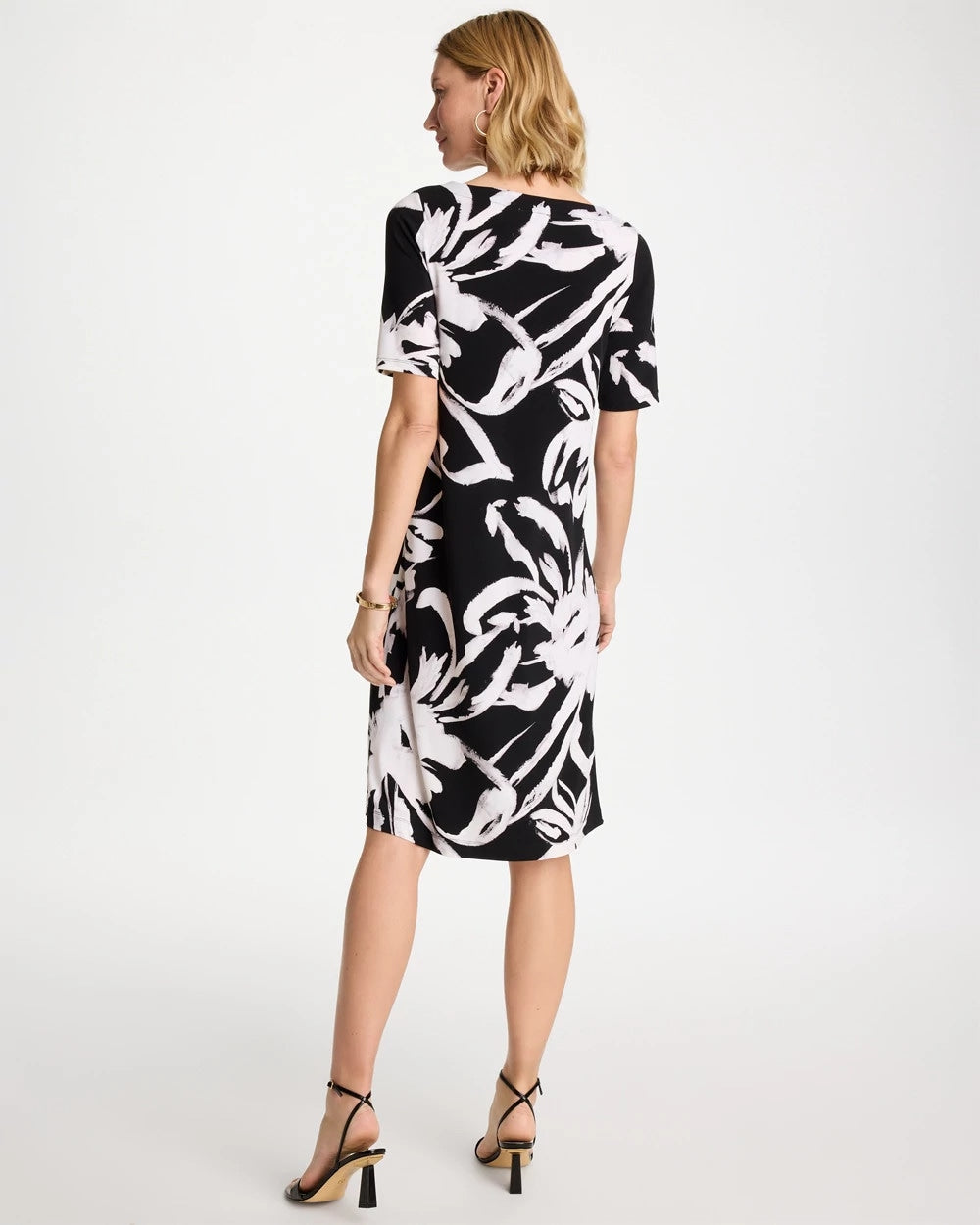 Chico's | Travelers™ Knit New Bloom Day Dress/ Black/White