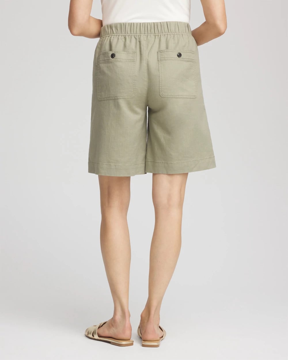 Chico's | Cotton-Linen Pull-On Utility Shorts/ Washed Sage