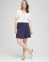 Chico's | Brigitte™ Pull-On Asymmetrical Wrap Skort/ Passport Blue