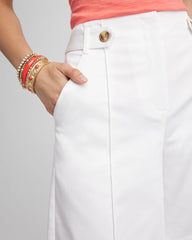 Chico's | Sateen Tab-Front A-line Shorts/ Alabaster