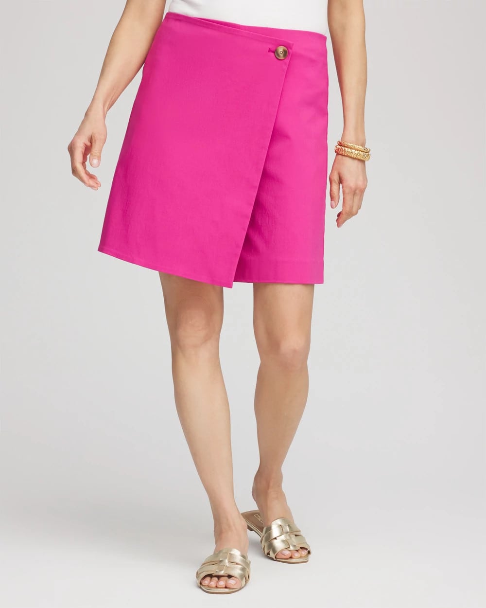 Chico's | Brigitte™ Pull-On Asymmetrical Wrap Skort/ Crushed Berries