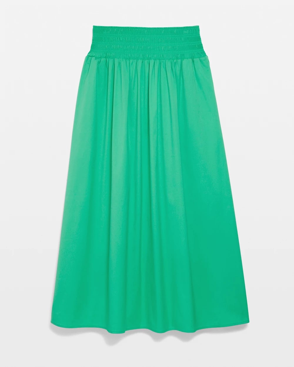Chico's | Poplin Smocked Waist Skirt/ Grassy Green