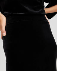 Chico's | Travelers™ Velvet Midi Skirt/ Travelers Black