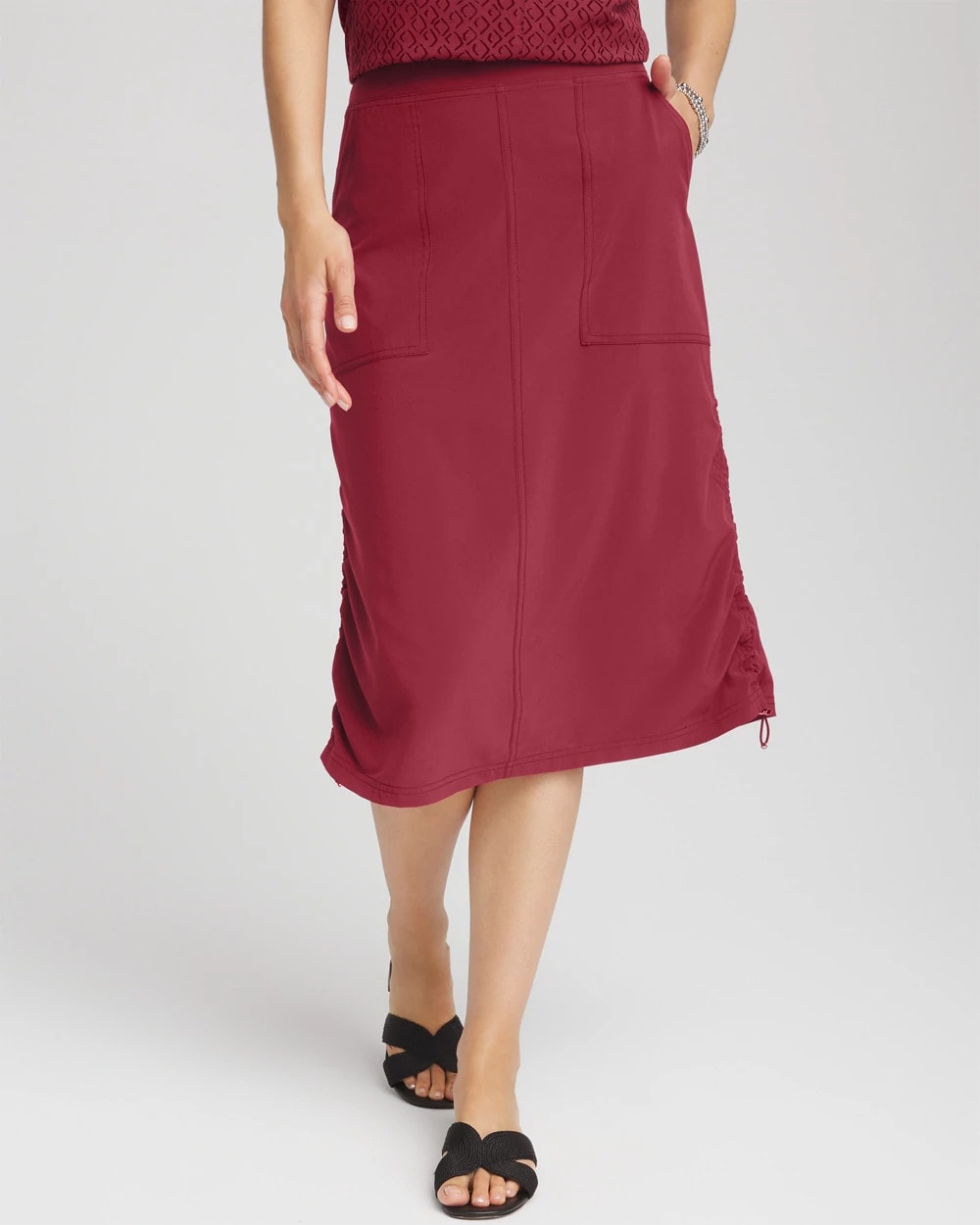 Chico's | Zenergy® UPF Bungee-Hem Pull-On Skirt/ Russet Red
