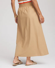 Chico's | Smocked Pull-On Midi Skirt/ Cafe Aroma