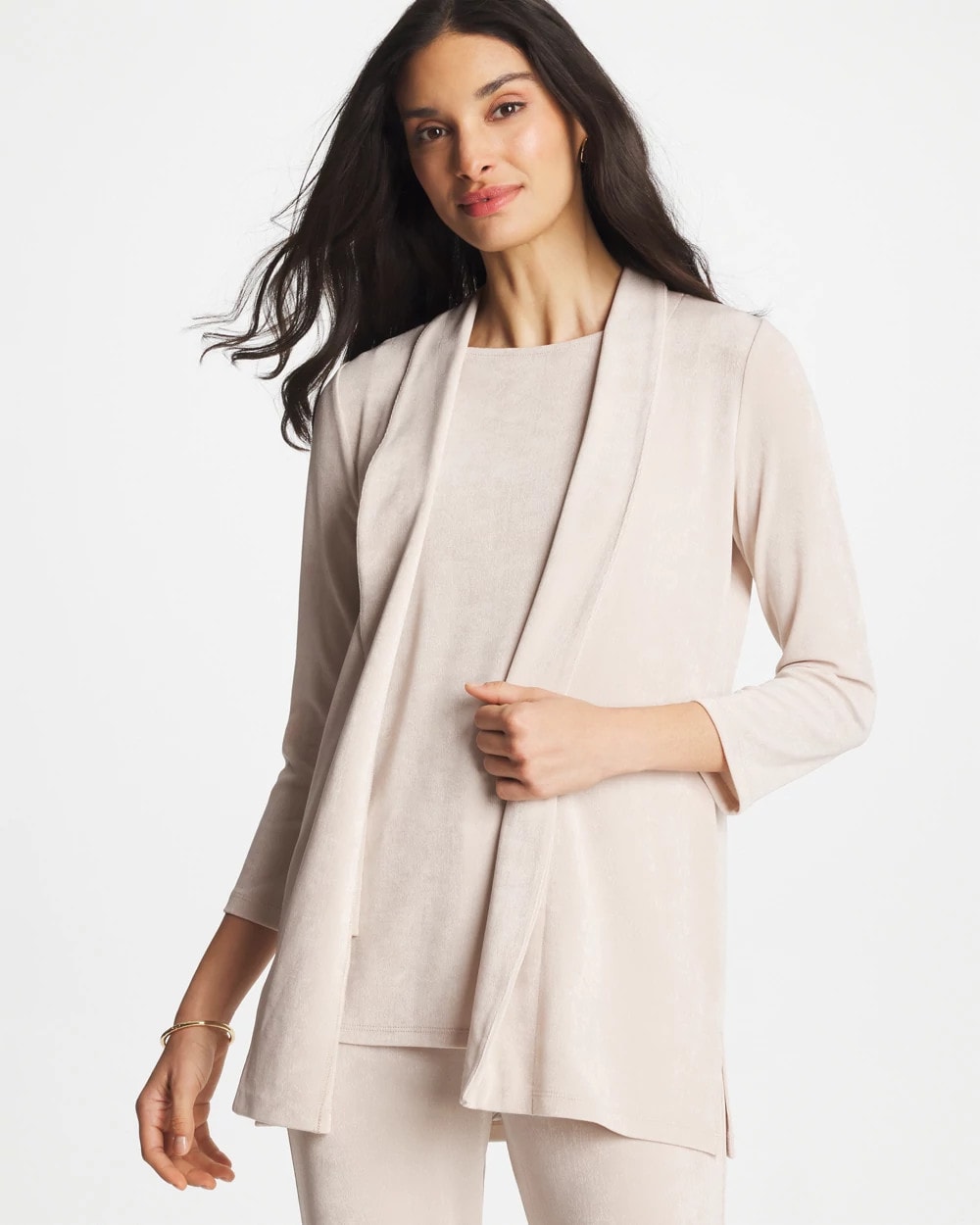 Chico's | Travelers™ Classic Long Jacket/ Smokey Taupe