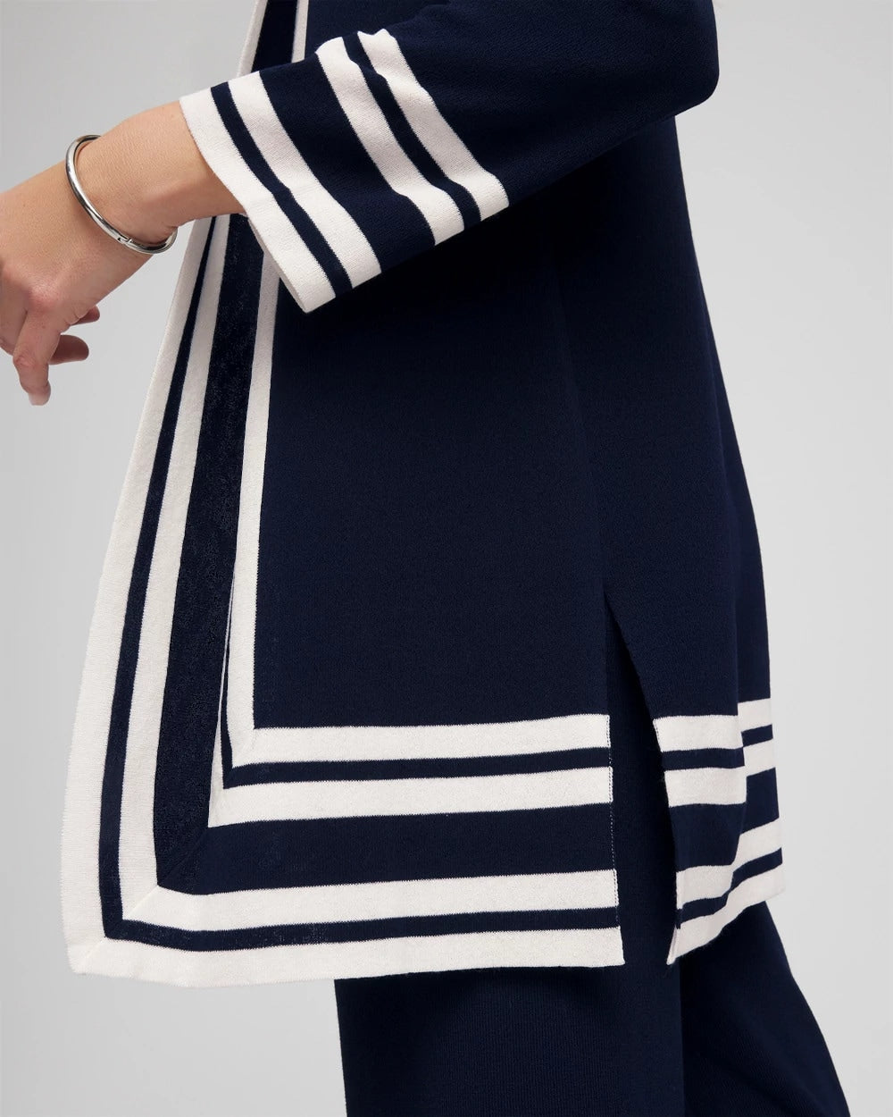 Chico's | Travelers™ Contrast Border Cardigan/ Travelers India Ink