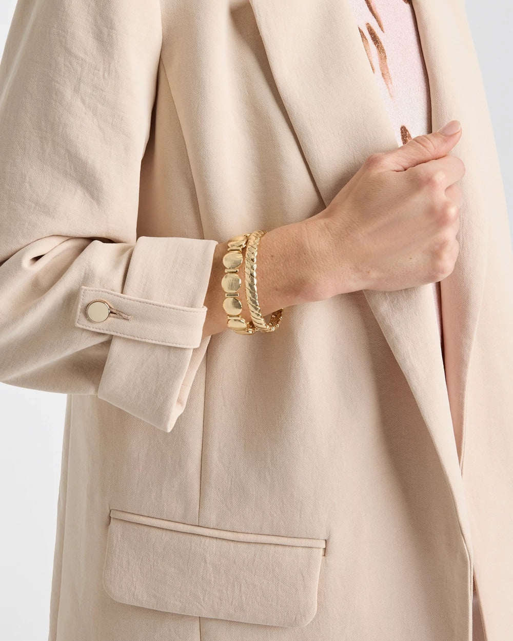 Chico's | Boyfriend Crepe Blazer/ Pale Sand