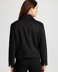 Chico's | Embossed Knit Moto Jacket/ Black