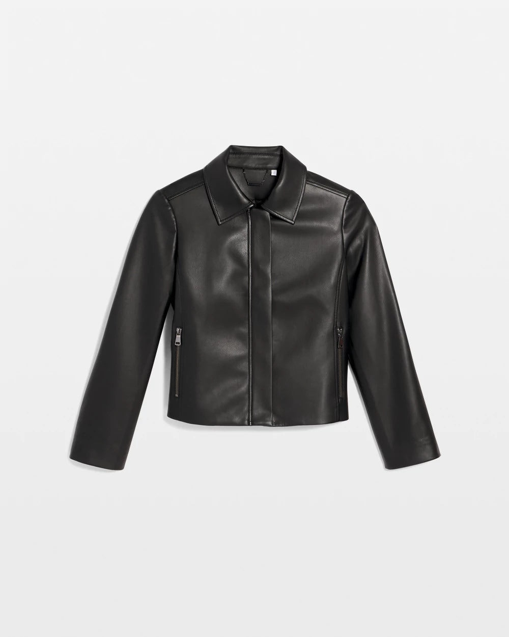 Chico's | Faux Leather Zip-Front Jacket/ Black