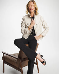 Chico's | Faux Leather Trucker Jacket/ White Truffle