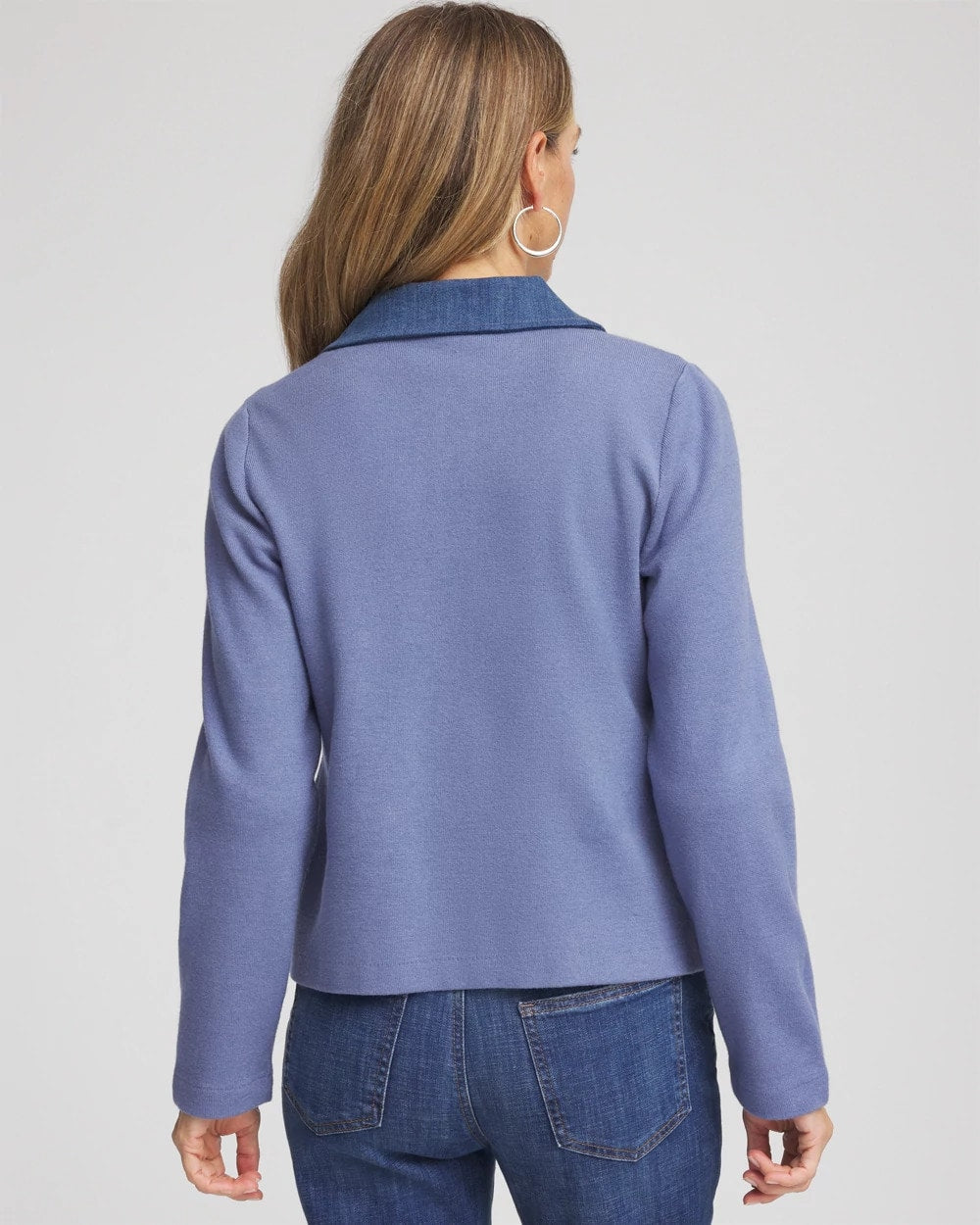 Chico's | Denim Colorblock Marl Shirt Jacket/ Blue Lotus