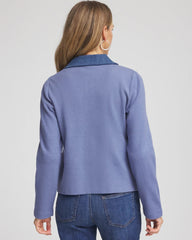 Chico's | Denim Colorblock Marl Shirt Jacket/ Blue Lotus