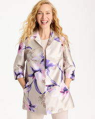 Chico's | Travelers™ Collection Iris Collared Long Jacket/ Rich Amethyst
