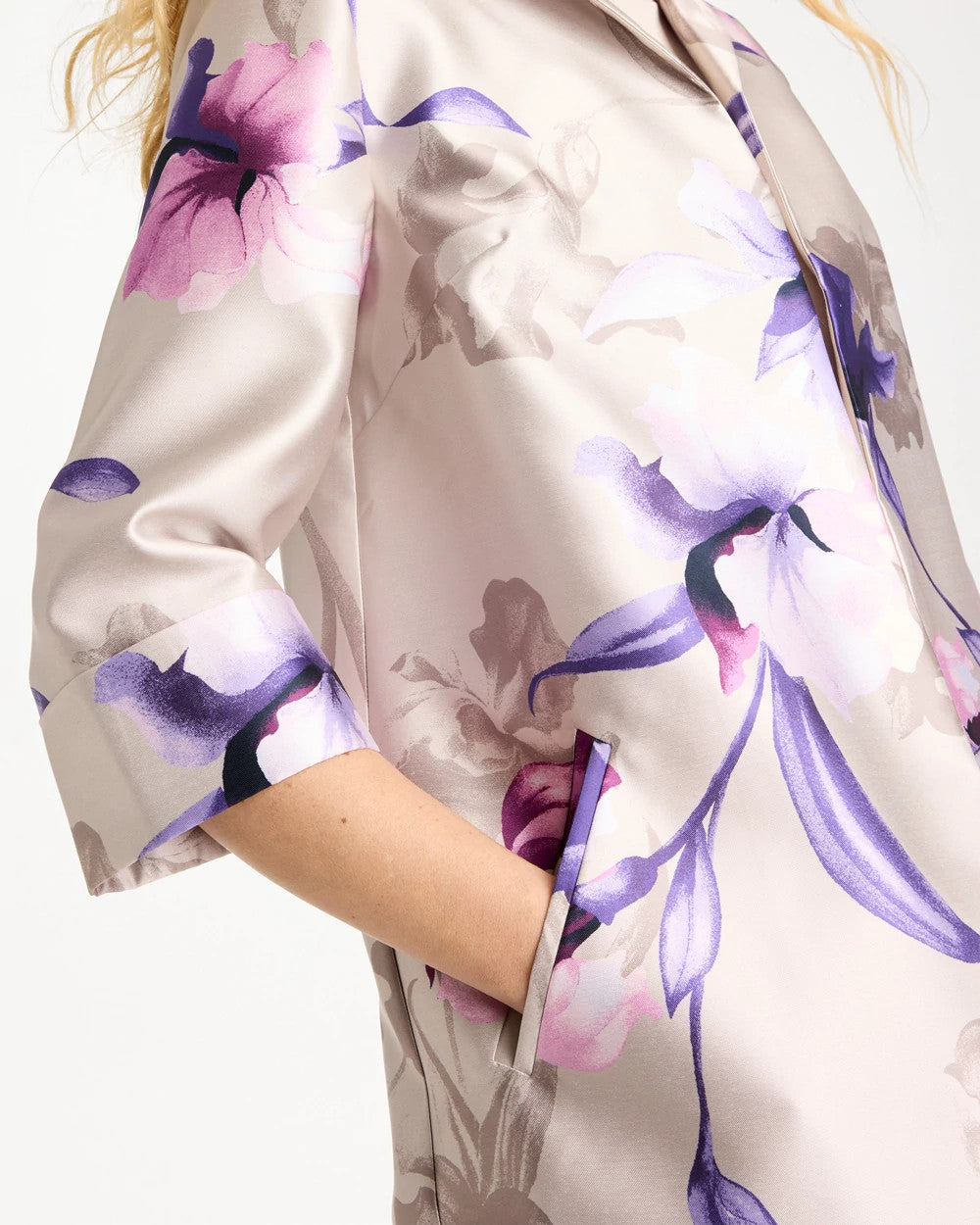 Chico's | Travelers™ Collection Iris Collared Long Jacket/ Rich Amethyst