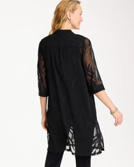 Chico's | Travelers™ Collection Sheer Jacquard Topper/ Travelers Black