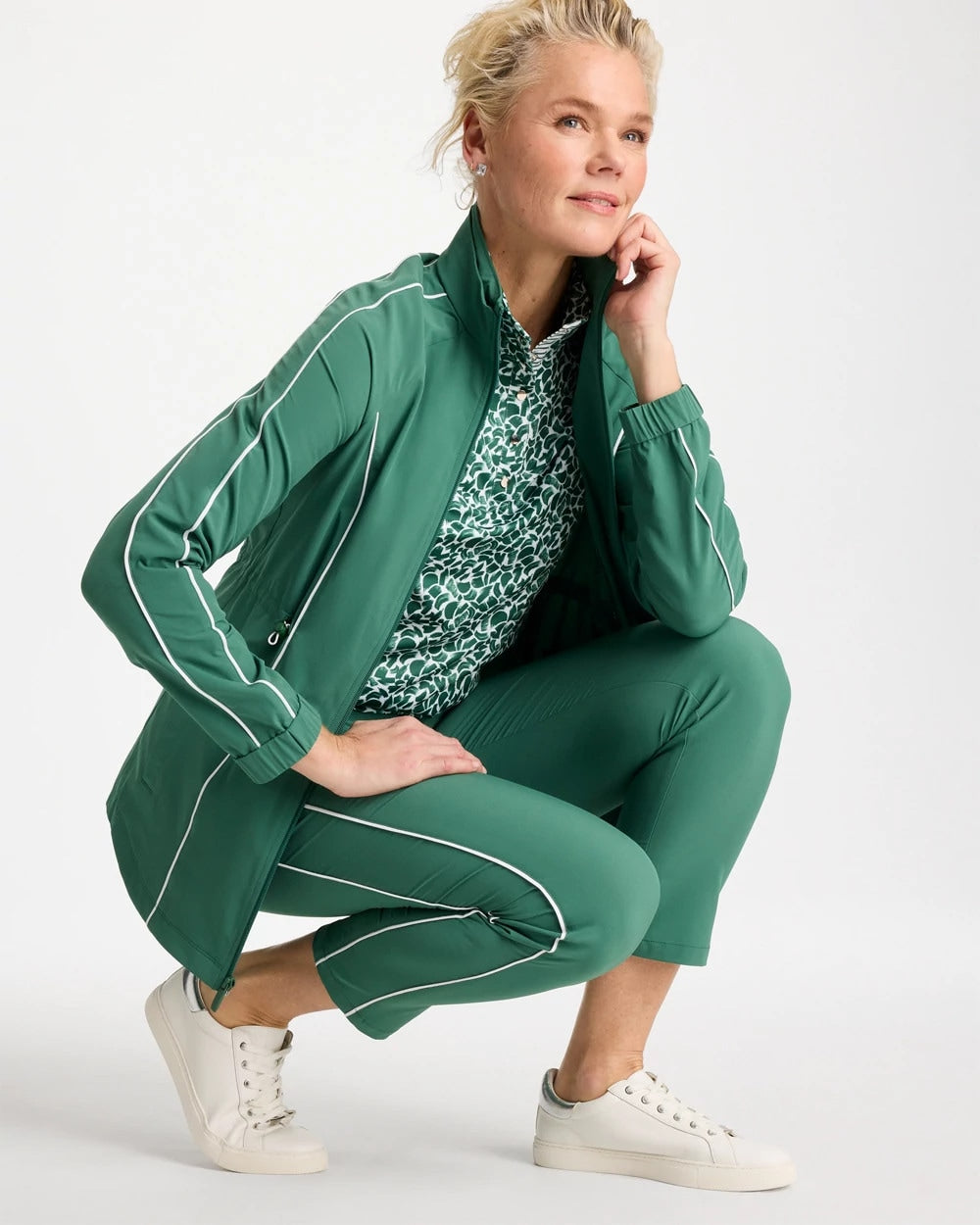 Chico's | Zenergy® UPF Piping Anorak Jacket/ Water Lily Green