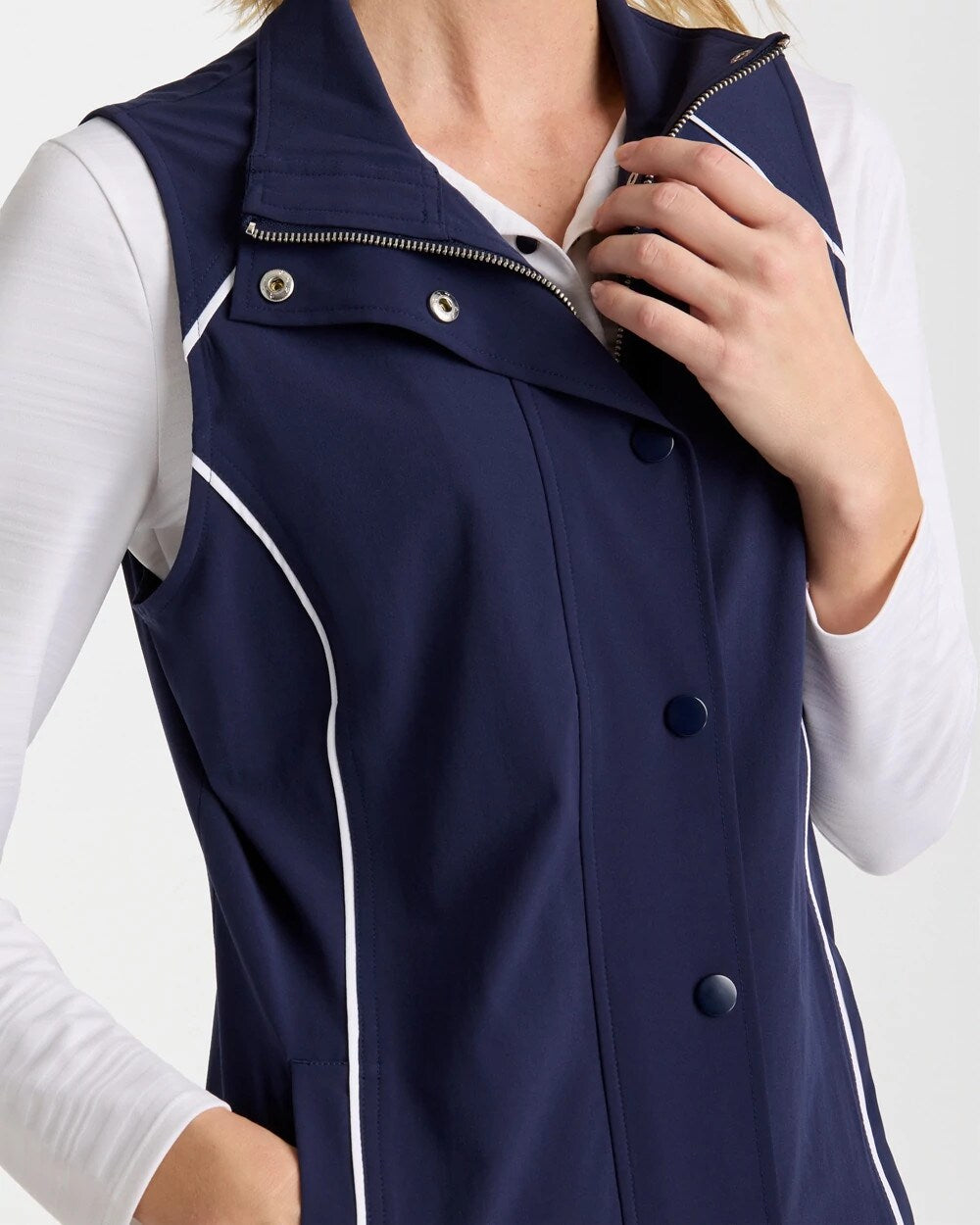 Chico's | Zenergy® UPF Full Snap Vest/ Passport Blue