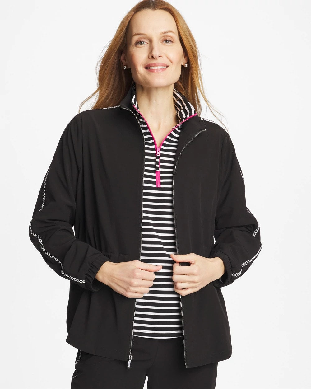 Chico's | Zenergy® UPF Lattice-Trim Jacket/ Black