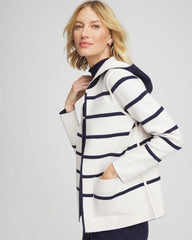 Chico's | Zenergy® Luxe Reversible Stripe Cardigan/ Passport Blue