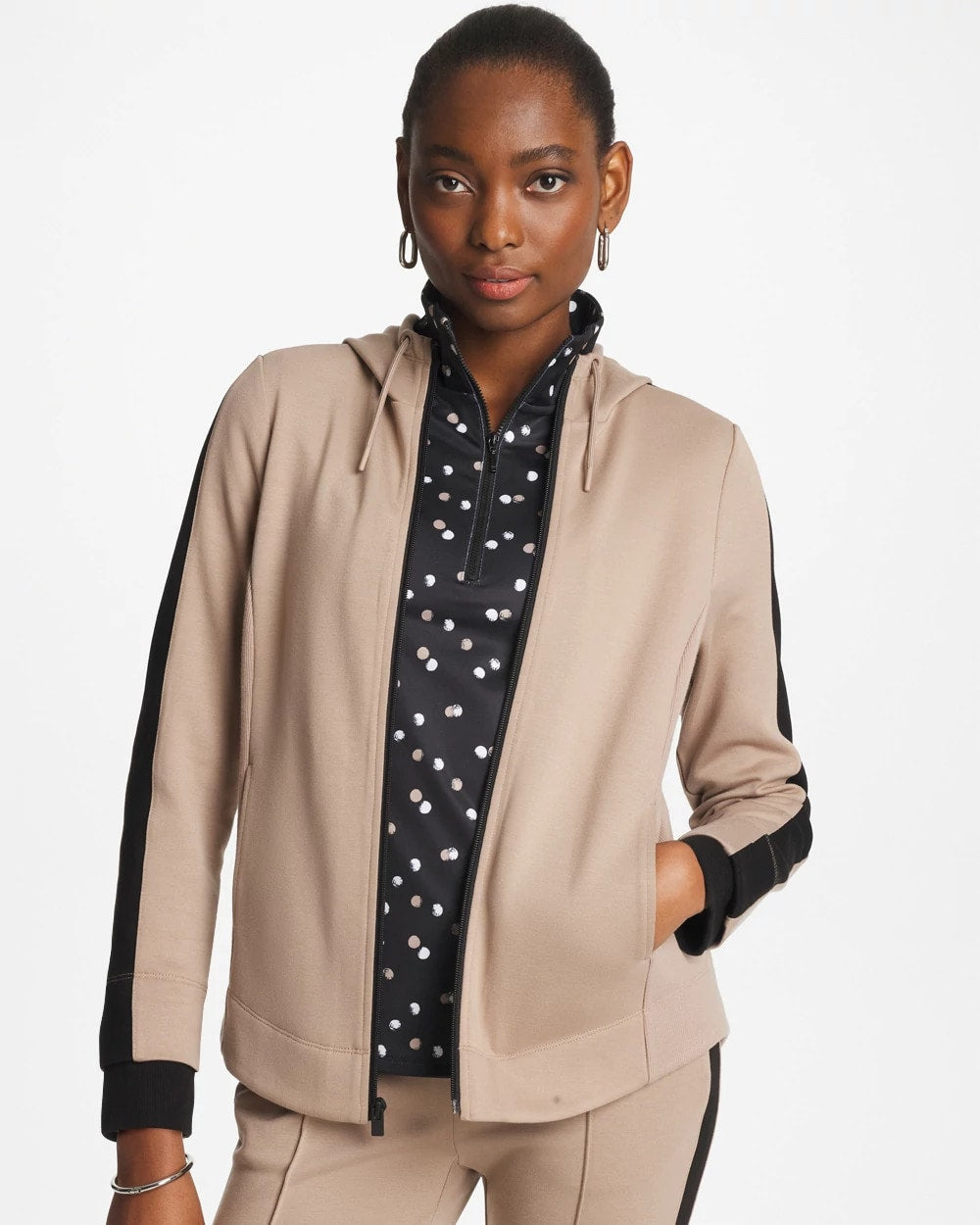 Chico's | Zenergy® Double-Knit Contrast Jacket/ Studio Taupe