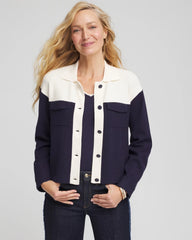 Chico's | Colorblock Cardigan Jacket/ Passport Blue