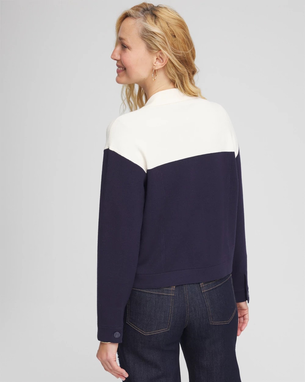 Chico's | Colorblock Cardigan Jacket/ Passport Blue