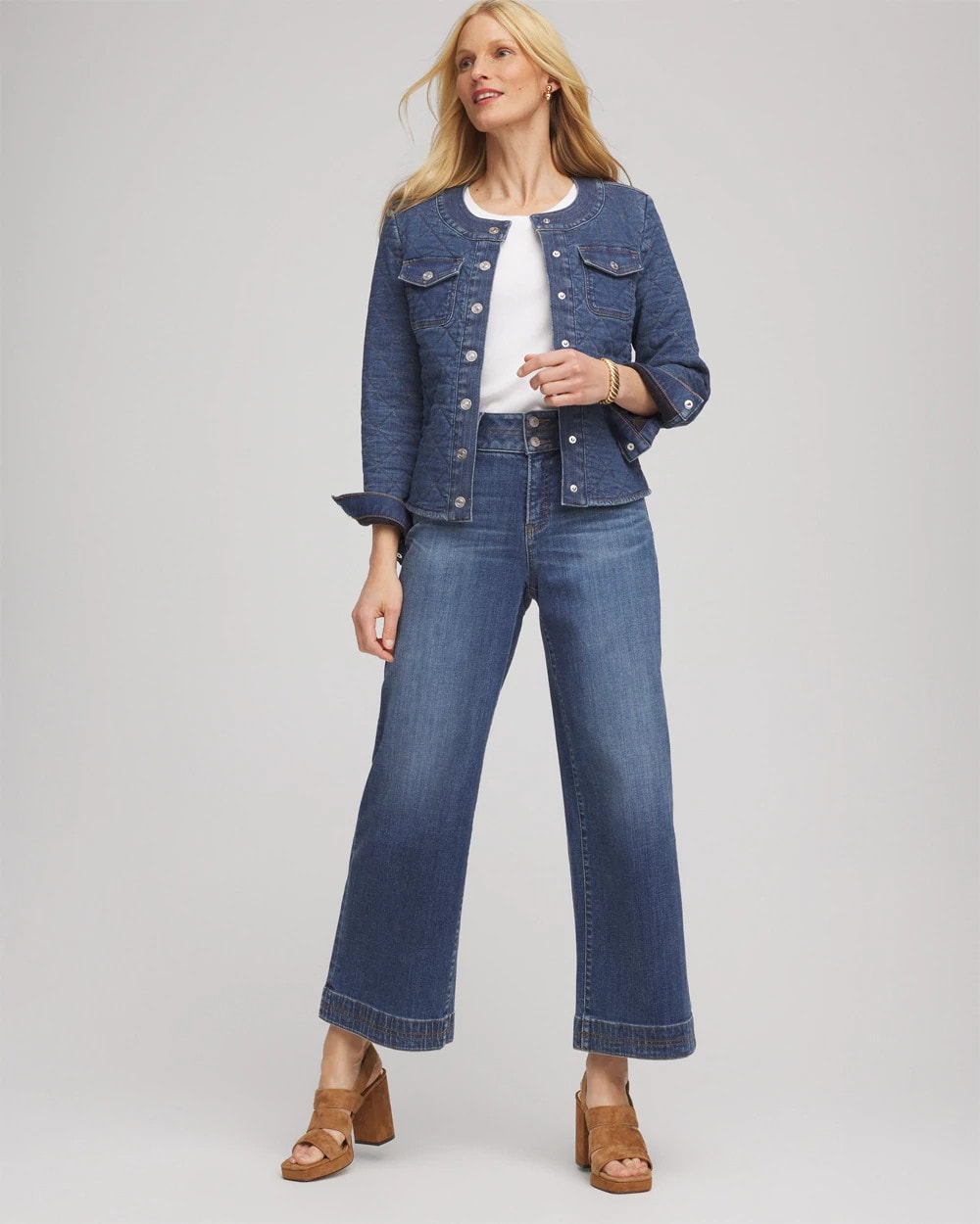 Chico's | Quilted Denim Jacket/ Wilma Indigo