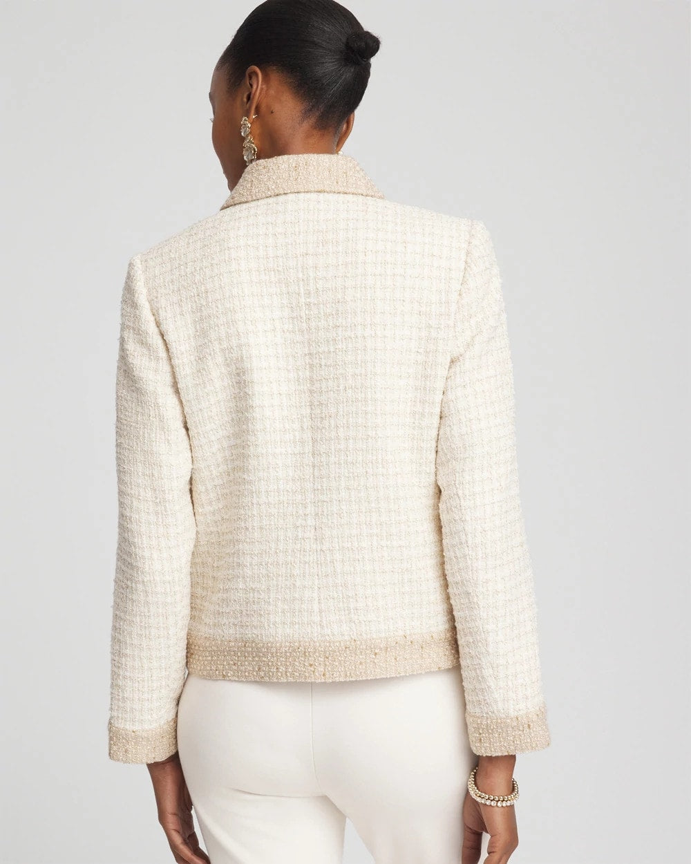 Chico's | Tonal Neutral Tweed Jacket/ Neutral