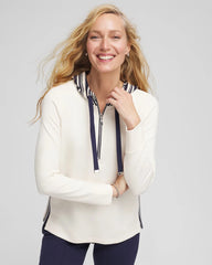 Chico's | Zenergy® Double-Knit Stripe Hood Tunic/ English Cream