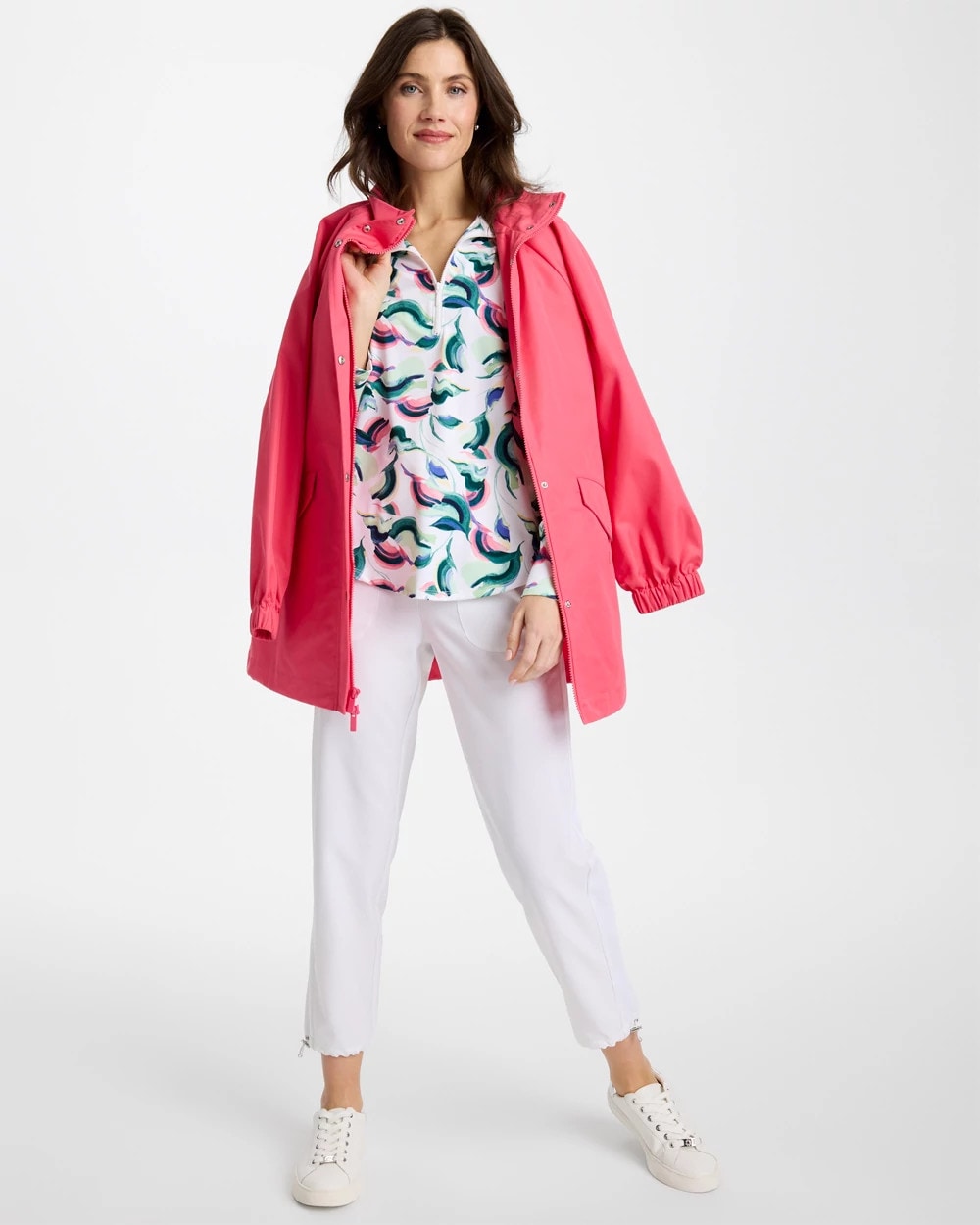 Chico's | Zenergy® UPF Blooms Mock Zip Polo/ Blossom