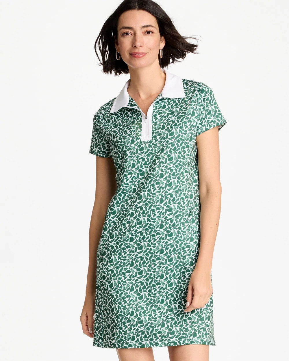 Chico's | Zenergy® UPF Paint Contrast Dress/ Water Lily Green
