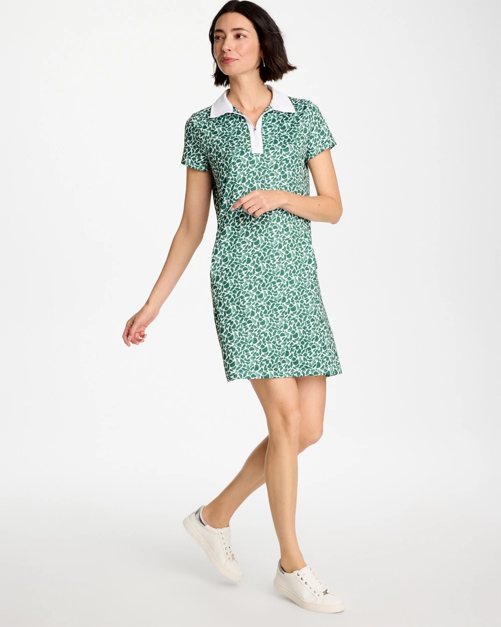 Chico's | Zenergy® UPF Paint Contrast Dress/ Water Lily Green