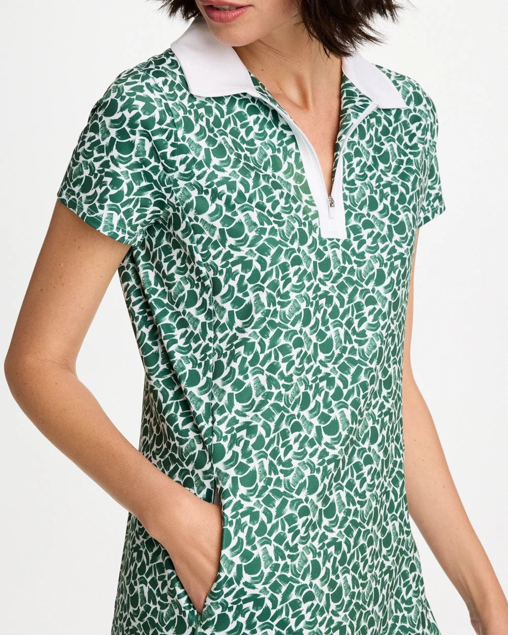 Chico's | Zenergy® UPF Paint Contrast Dress/ Water Lily Green