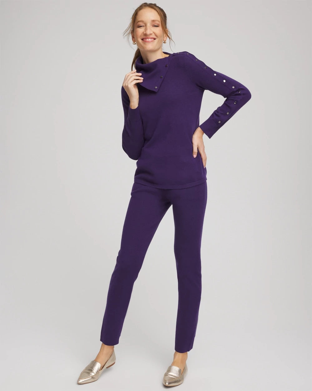 Chico's | Zenergy® Luxe Envelope Neck Sweater/ Purple Elixir