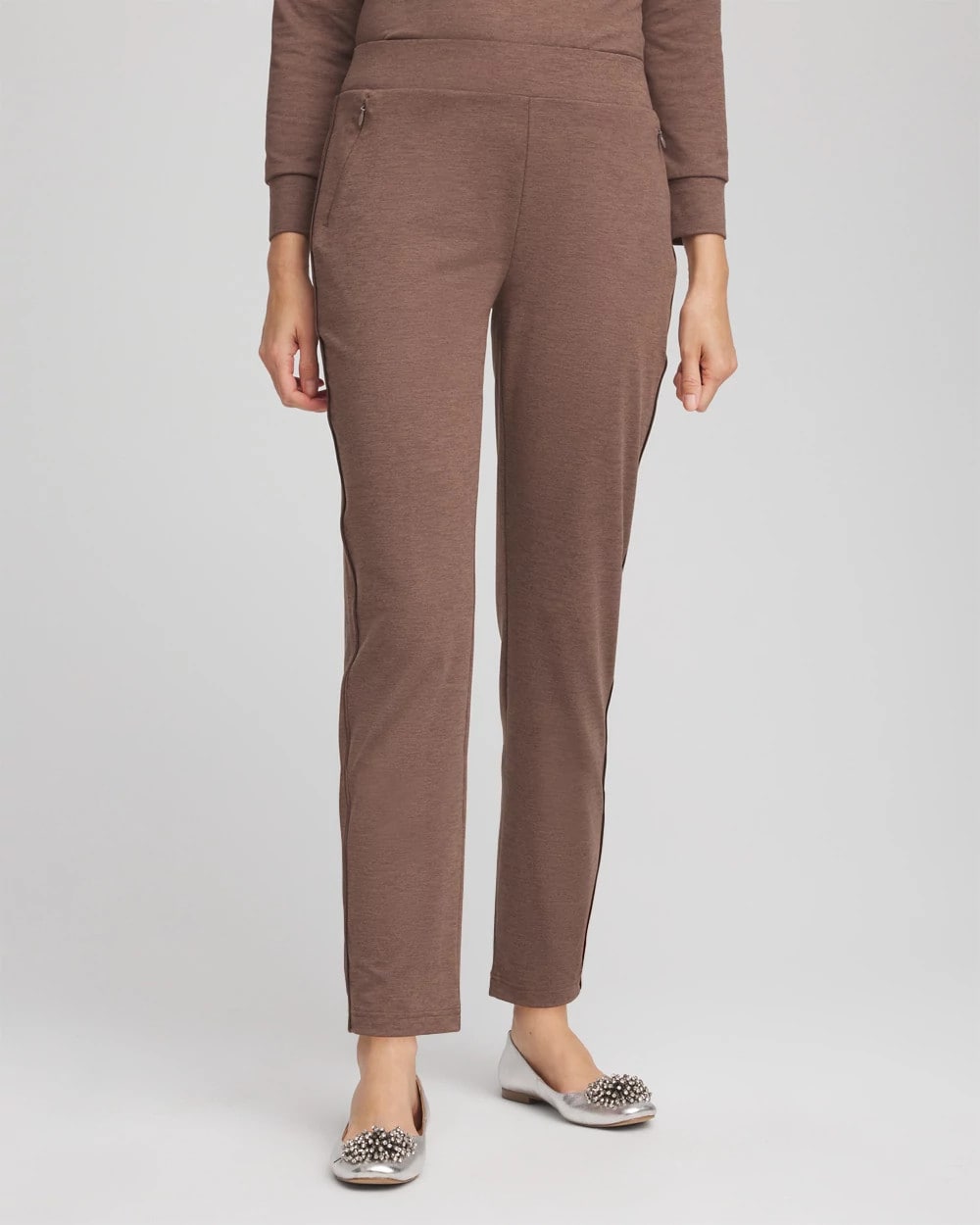 Chico's | Zenergy® Cloud Satin Trim Pants/ Walnut