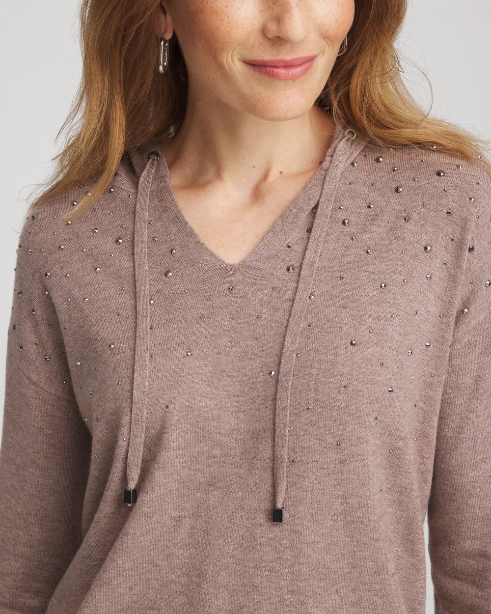 Chico's | Zenergy® Luxe Rhinestone Sweater/ Taupe Heather