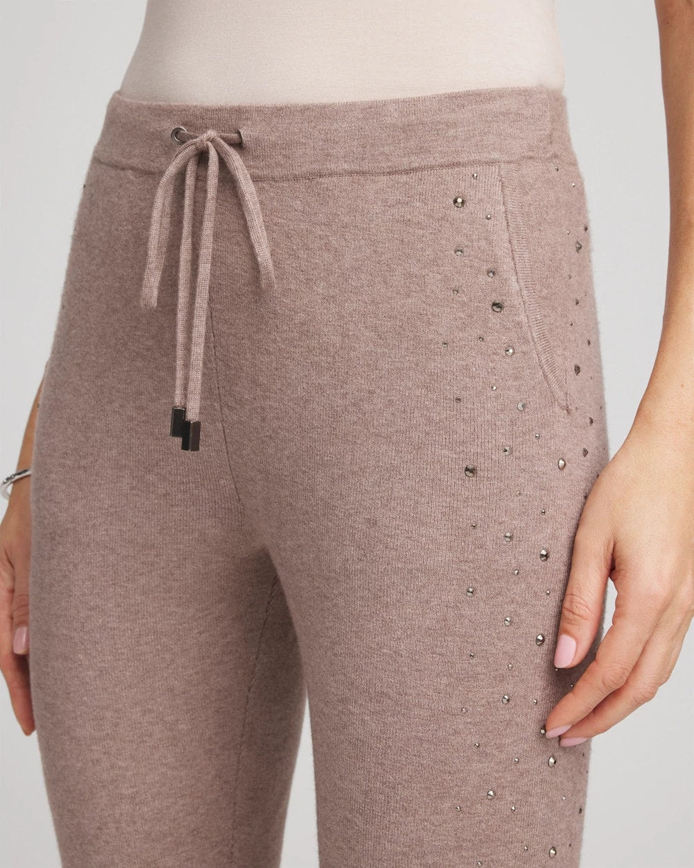Chico's | Zenergy® Luxe Rhinestone Ankle Pants/ Taupe Heather