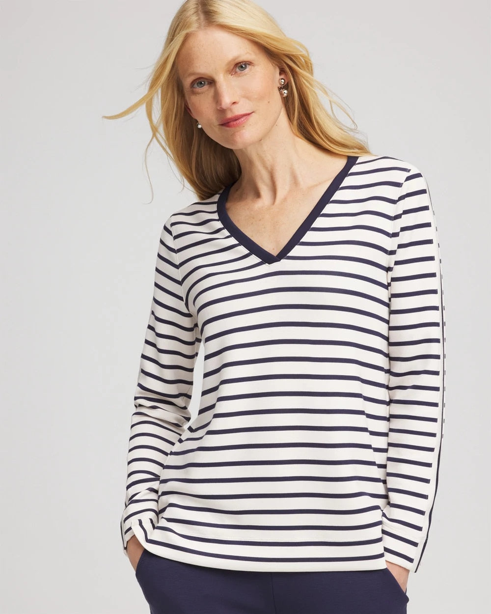 Chico's | Zenergy® Soft Striped Top/ Passport Blue