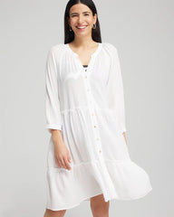 Chico's | Button Front Swim Coverup/ Alabaster