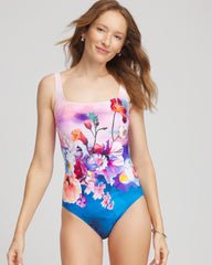Chico's | Gottex Under The Sea Square Neck One Piece/ Multi Print