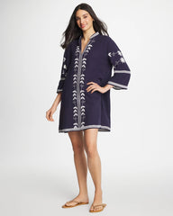 Chico's | Woven Embroidered Swim Cover-Up/ Passport Blue