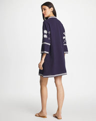 Chico's | Woven Embroidered Swim Cover-Up/ Passport Blue
