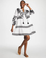 Chico's | Woven Printed Swim Cover-Up Dress/ Alabaster