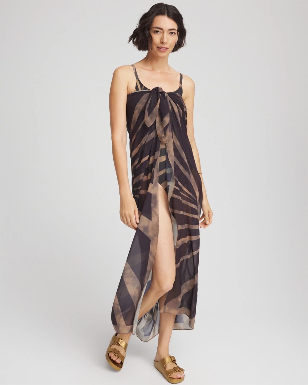 Chico's | Gottex Desert Queen Pareo/ Black/Brown